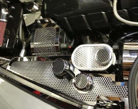 American Car Craft 2005-2013 C6/Z06/GS Corvette - Water Tank Cover Perforated with caps, Manual Trans.only 043100
