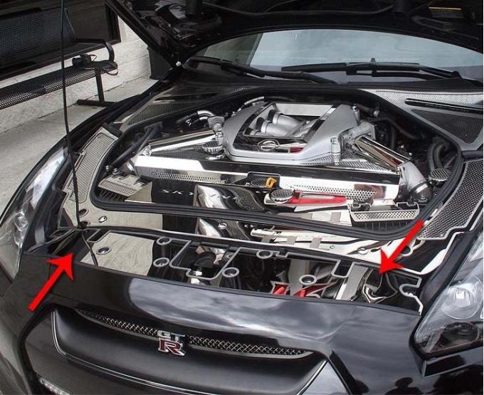 American Car Craft 2010-2013 Nissan GT-R - Front Header Plate, Polished Stainless Steel 163001