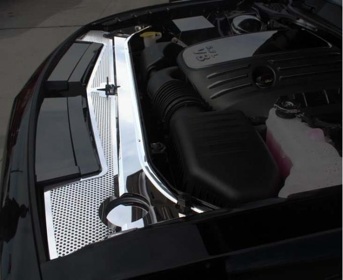 American Car Craft 2008-2024 Challenger - Header Plate 4Pc, Perforated Stainless Steel 153031