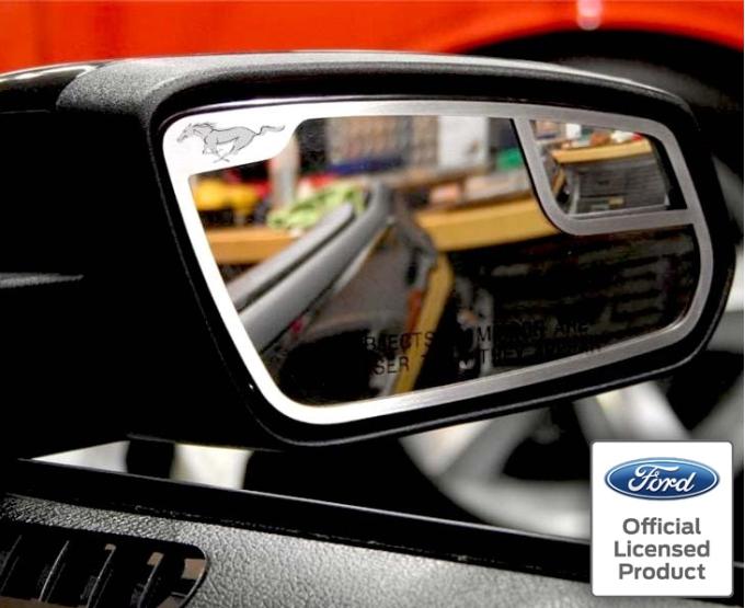 American Car Craft 2011-2012 Mustang - Side View Mirror Trim Pony Style 2Pc, Brushed Stainless Steel 272019