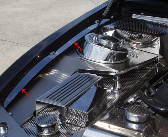 American Car Craft 2010-2012 Mustang GT - Fender Top Caps, Polished Stainless Steel 273033