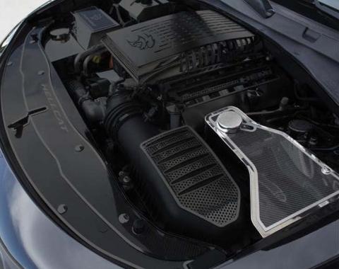 American Car Craft 2011-2018 Dodge Charger - Carbon Fiber Water Tank Trim Plate, Stainless Steel, TOP PLATE ONLY 333035