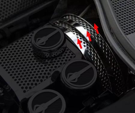 American Car Craft 2014-2019 C7 Z06/ZR1/Grand Sport - Brake Booster Cover Perforated 3Pc, Stainless Steel (Brushed Finish) 053067