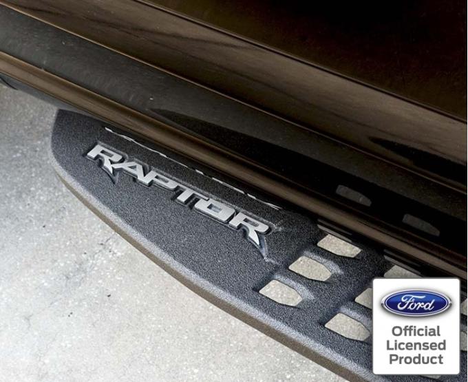 American Car Craft 2017-2020 Ford Raptor - Running Board 'RAPTOR' Emblems 2Pc, Brushed Stainless Steel 772095