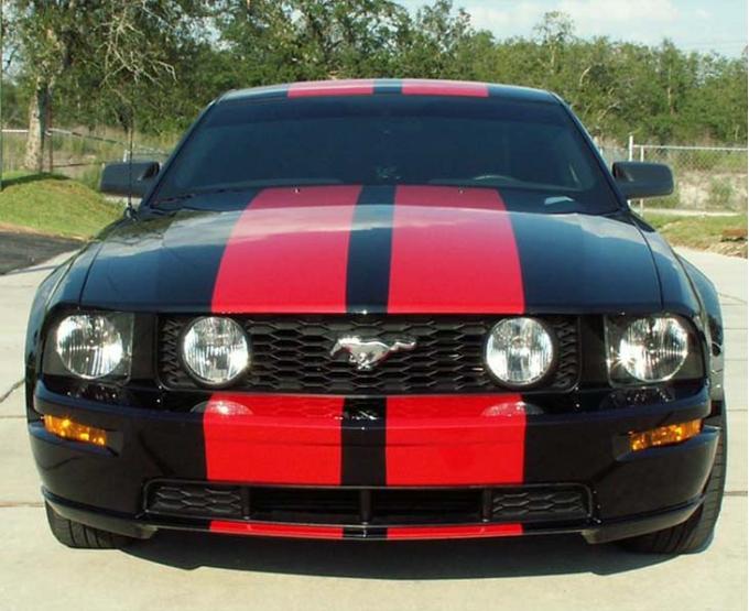 American Car Craft 2005-2009 Mustang - Custom Racing Stripes, Premium Vinyl (BSRD-Bright Red Solid) 272007