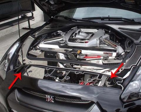 American Car Craft 2010-2013 Nissan GT-R - Front Header Plate, Polished Stainless Steel 163001