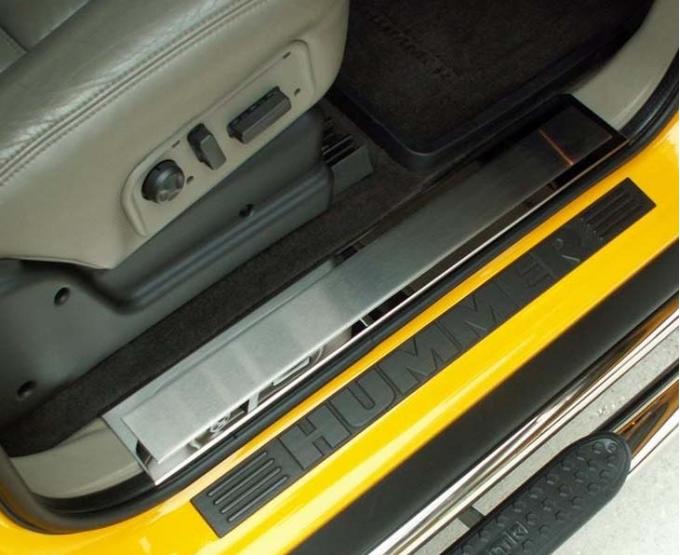 American Car Craft 2003-2007 Hummer H2 - Front Inner Door Sills 2Pc, Polished Stainless with  Brushed Insert 491004