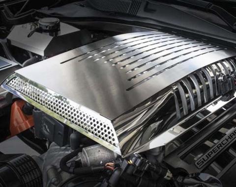 American Car Craft 2015-2023 Dodge Hellcat - Plenum/Supercharger Engine Cover, Brushed/Polished Stainless Steel Finish 333024