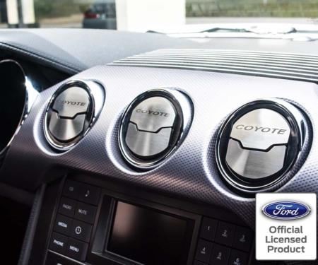 American Car Craft 2015-2017 Mustang - A/C Vent Trim Kit with Etched Coyote 3Pc, Brushed Stainless Steel 271060