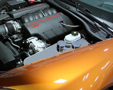 American Car Craft 2005-2013 C6 Corvette - Water Tank Cover with caps Automatic only, Polished Stainless Steel 043013