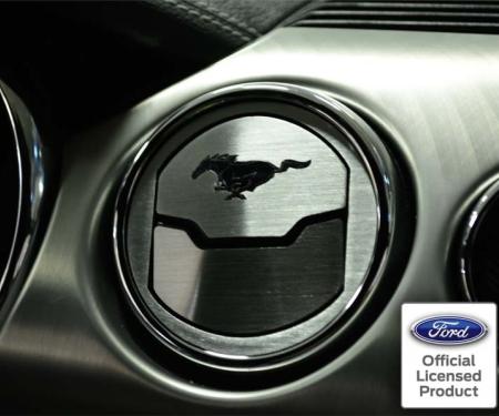 American Car Craft 2015-2017 Mustang - A/C Vent Trim Kit with Polished Inlay Pony 3Pc, Brushed Stainless Steel 271052