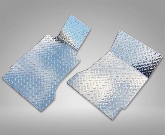 American Car Craft 2005-2009 Mustang V6/GT - Floor Mats Diamond Plate 2Pc, Polished Aluminum 271010