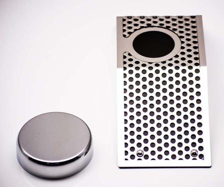 American Car Craft 2008-2013 C6/Z06/GS Corvette - Perforated Power Steering Reservoir Cover with cap, Stainless Steel 043120