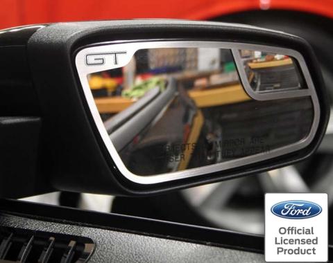 American Car Craft 2011-2012 Mustang - Side View Mirror Trim GT Style 2Pc, Brushed Stainless Steel 272018