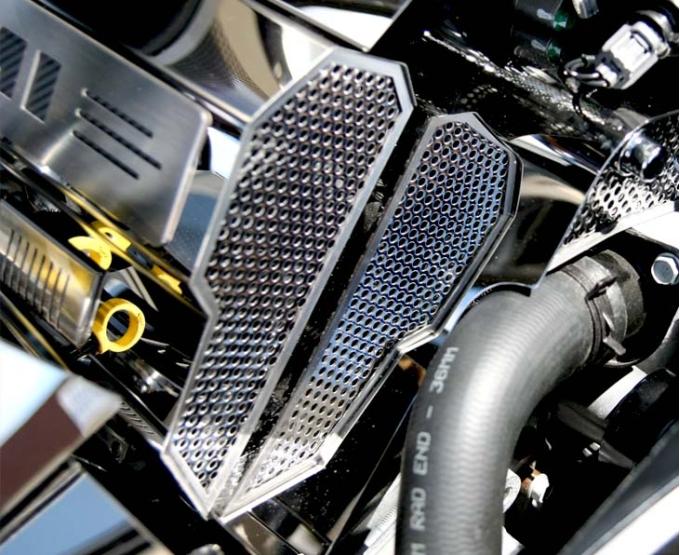 American Car Craft 2008-2023 Challenger 5.7L - Engine Wire Harness Perforated Cover, Stainless Steel 153114