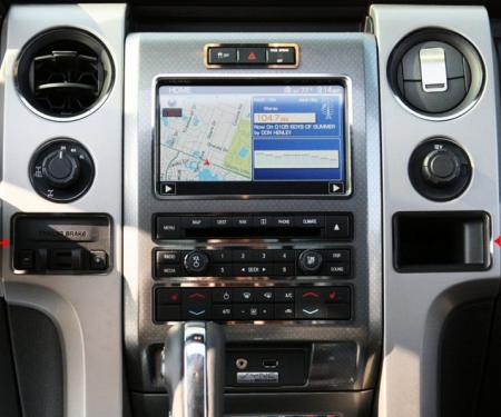 American Car Craft 2010-2014 Ford F150/Raptor - Dash Trim for Trailer Brake & Cubby Hole, Stainless Steel (Polished) 771016