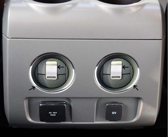 American Car Craft 2010-2014 Ford F150/Raptor - Rear A/C Vent Trim Rings 4Pc, Stainless Steel (Polished w/Brushed Vent) 771003