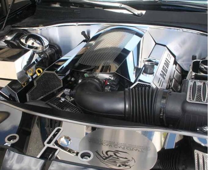 American Car Craft 2009-2023 Challenger 5.7L - Plenum Cover, Stainless Steel (Perforated) 153046