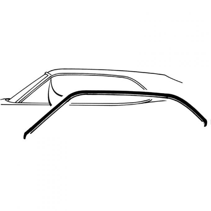 Dennis Carpenter Roof Rail Seals - Hardtop (Notchback) & Fastback - 1970-71 Ford Fairlane and Torino D00Z-6551222-PR