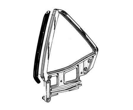 Daniel Carpenter 1965-68 Convertible Quarter Window Vertical w/s C5ZZ-7630146