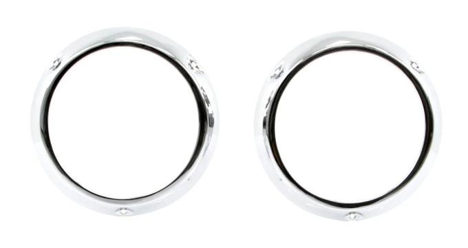 AMD Headlight Bezels, Chrome, Pair, 66-70 Bronco 145-4666-C