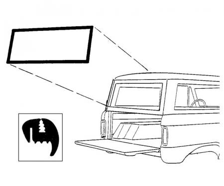 Dennis Carpenter Back Glass Seal - Liftgate - without Moldings - 1966-77 Ford Bronco C6TZ-9842084-B