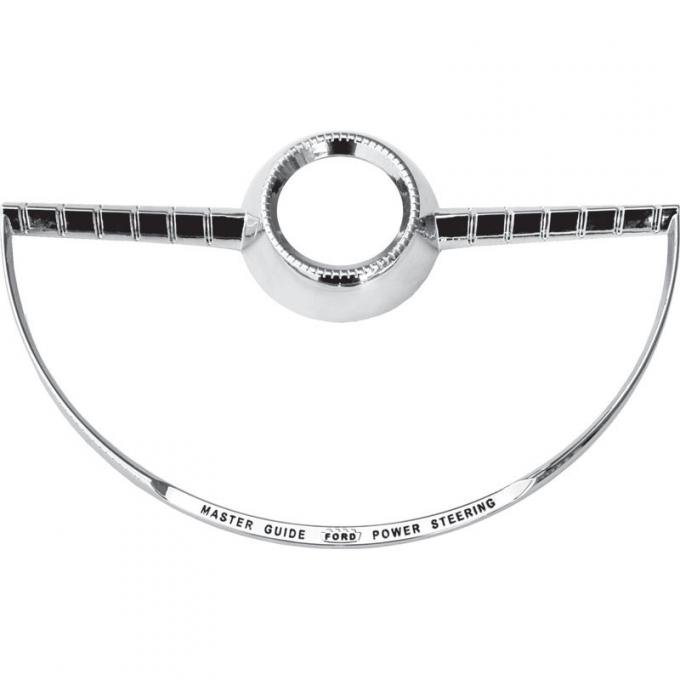 Dennis Carpenter Chrome Horn Ring - with Power Steering - 1955 Ford Car B5A-13A805-B