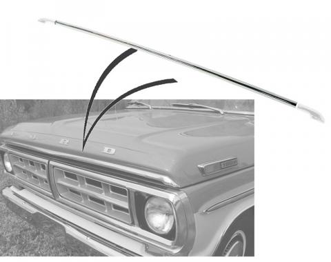 Dennis Carpenter Hood Lip Molding Center with clip - 1970-72 Ford Truck     D0TZ-16958-B