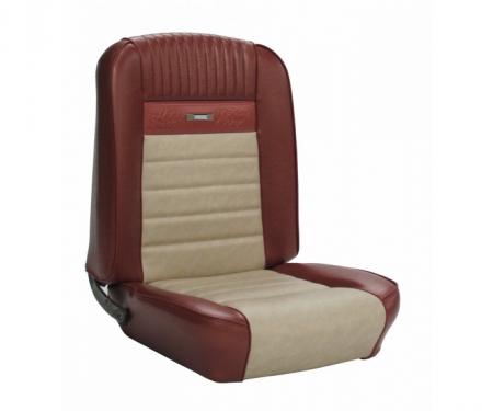 TMI Mustang Deluxe Pony Upholstery, Front Buckets & Rear Bench, Convertible, 1966 | Turquoise/White