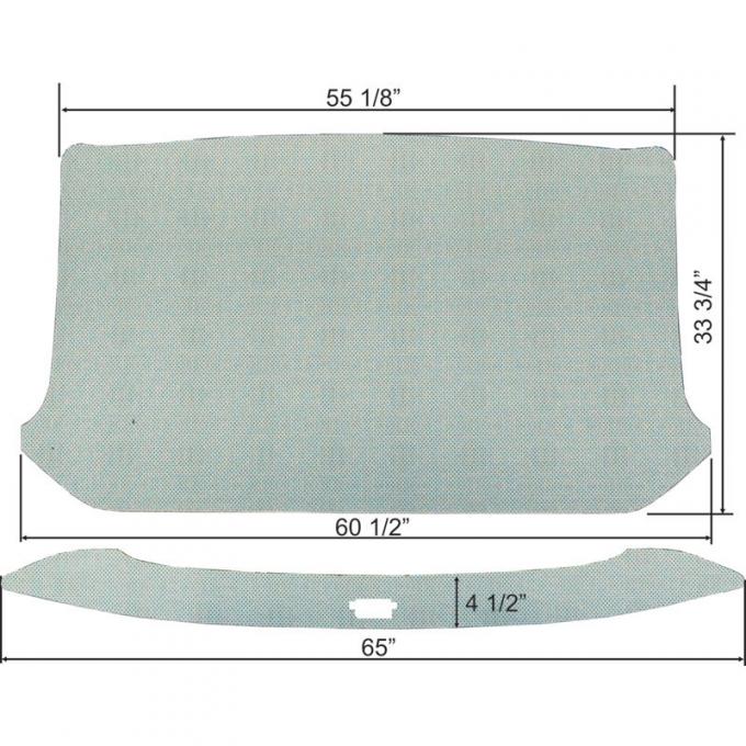 Dennis Carpenter Headliner Kit - Non Perforated - w/o wrap around rear glass - Unibody Only - 1961-63 Ford Truck C1TB-6651968-PL