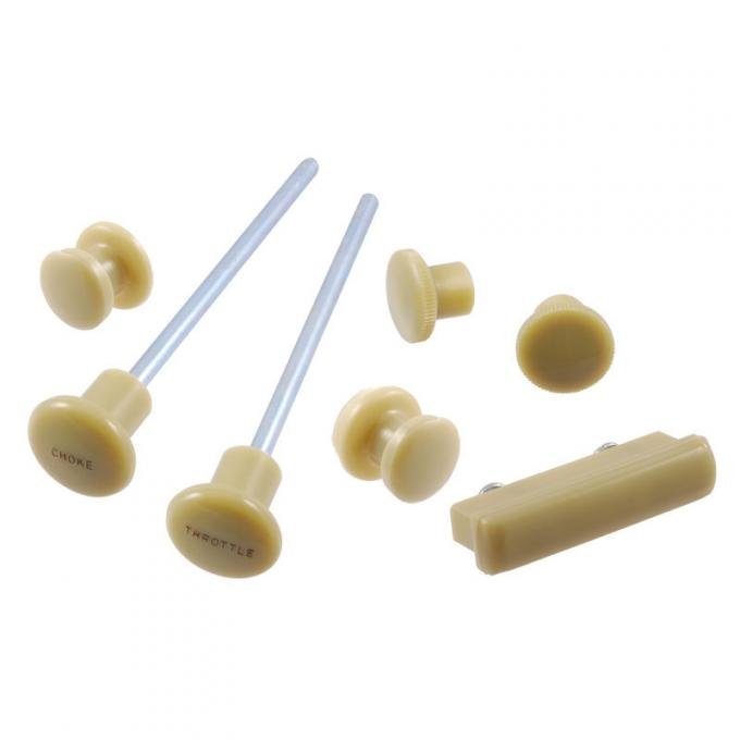 Dennis Carpenter Dash Knob Set - Ivory - Deluxe - 1935 Ford Car   48-9270-B