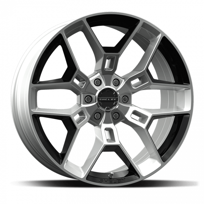 CARROLL SHELBY WHEELS Shelby CS45 20x9 Chrome Powder w/Black Inserts CS45-295512-CP