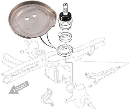 Dennis Carpenter Lower Front Coil Spring Seat - 1966-75 Ford Truck, 1966-77 Ford Bronco    D1TZ-5A307-A