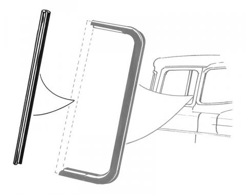 Dennis Carpenter Back Edge of Vent Window Seals - 1957-60 Ford Truck     B7C-8121450-PR
