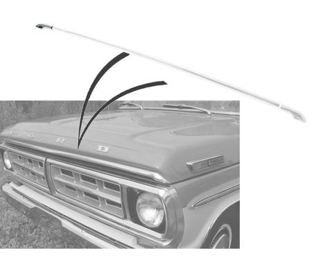 Dennis Carpenter Hood Lip Molding End Right Hand - 1970-72 Ford Truck     D0TZ-16856-B