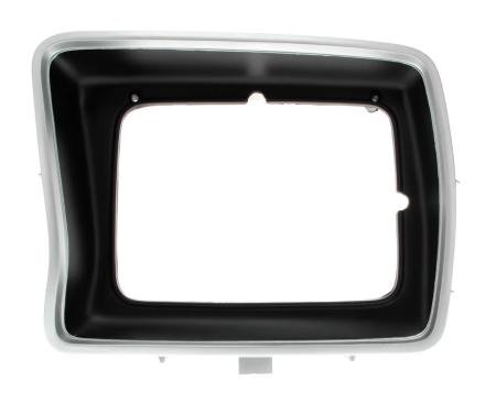 AMD Headlight Bezel, Silver/Black, Square, LH, 78-79 F100 F150 F250 Bronco X145-4578-1L