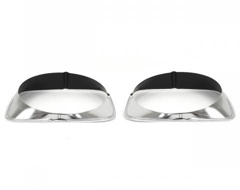 ACP Headlight Door Black Painted Polished Aluminum Mach 1 Pair FM-BH008G