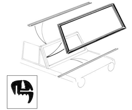 Dennis Carpenter Windshield Seal - Bronco - with Groove for Chrome - 1967-77 Ford Bronco C7TZ-9603110-A