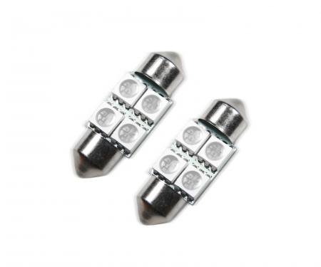 Oracle Lighting 33mm 4 LED 3-Chip Festoon Bulbs, Red, Pair 5203-003