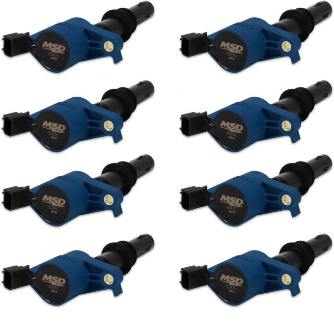 MSD Ignition Coil, Blaster, Ford 3-Valve V8, Blue, 8-Pack 824385