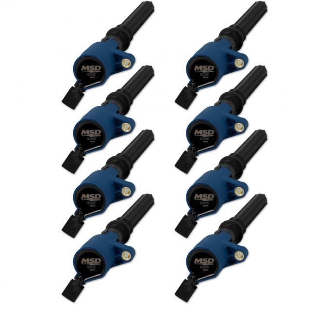 MSD Ignition Coil, Blaster, Ford 2-Valve V8, Blue, 8-Pack 824285