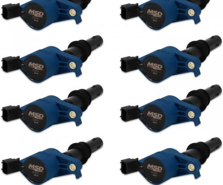 MSD Ignition Coil, Blaster, Ford 3-Valve V8, Blue, 8-Pack 824385