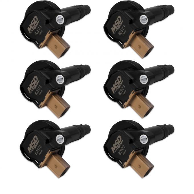 MSD Ignition Coil, Ford EcoBoost, 3.5L V6, 3-Pin Connector, Black, 6-Pack 825763