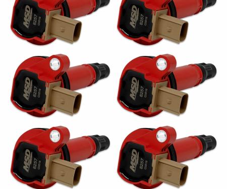 MSD Ignition Coil, Ford EcoBoost, 3.5L V6, 3-Pin Connector, Red, 6-Pack 82576