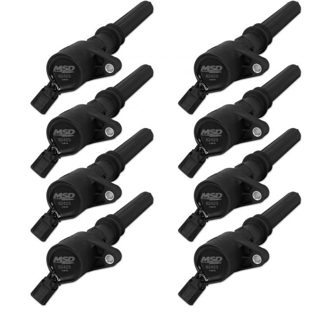 MSD Ignition Coil, Blaster, Ford 2-Valve V8, Black, 8-Pack 824283