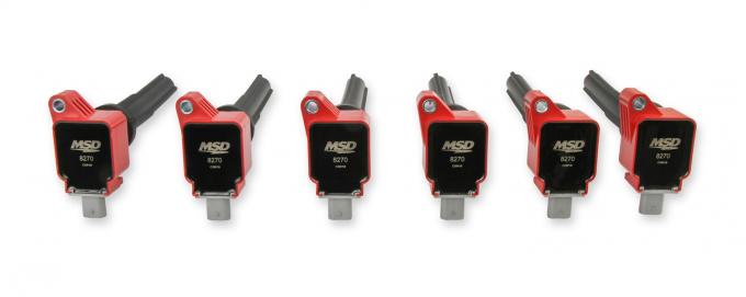 MSD Ignition Coil, Ford EcoBoost, 3.5L V6, Red, 6-Pack 82706
