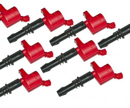 MSD Ignition Coil, Blaster, Ford 3-Valve V8, Red, 8-Pack 82438