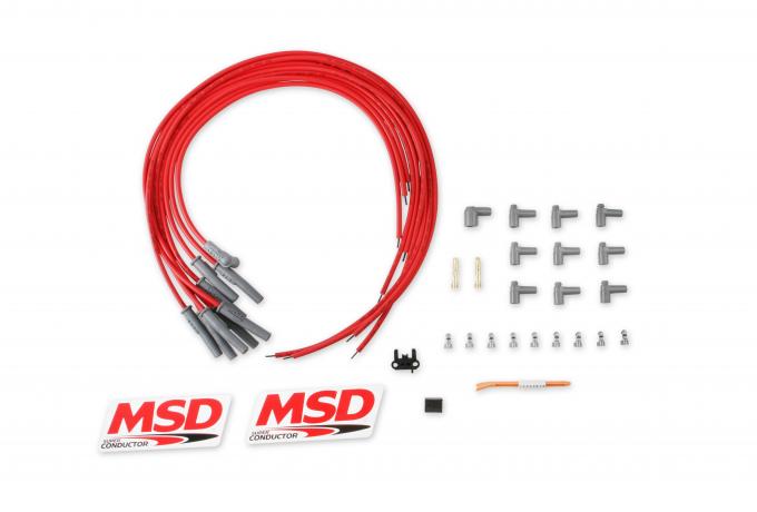 MSD Super Conductor Spark Plug Wire Set, Multi-Angle Plug, HEI Cap 31189