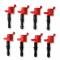 MSD Ignition Coil, Blaster, Ford 3-Valve V8, Red, 8-Pack 82438