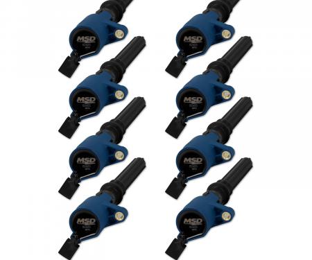 MSD Ignition Coil, Blaster, Ford 2-Valve V8, Blue, 8-Pack 824285